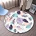 Produktbild RUG ZI LING Shop- Nordic Fashion Fußmatten Grauer Runder Teppich Wohnzimmer Couchtisch Teppiche Schlafzimmer, Arbeitszimmer, Club, (Farbe : A, größe : Diameter 80cm)
