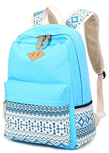 Canvas Rucksack Maedchen Schulrucksack Fashion Ethnischen Stil Blumendruck - 2
