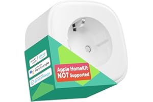 Meross Enchufe Inteligente, Enchufe WiFi 16A con Control por App y de Voz, Temporización, Compatible con Alexa, Google Home y SmartThings, Smart Plug 3840W, 2,4GHz