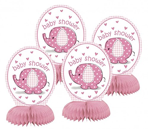 XXL 79 Teile Baby Shower Deko Set Rosa Storch 16 Personen – Babyparty Mädchen - 6