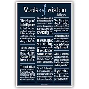 ArtinKart Sadhguru Quotes Motivational Inspirational Wall Poster for Door Room Office for Boys and Girls (12x18 inch, Multicolor, Unframed)