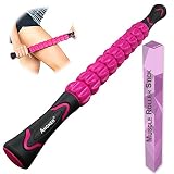 angker músculo rodillo stick para athletes-18 pulgadas Cuerpo Masaje Sticks tools-muscle rodillo masajeador para aliviar el dolor muscular, calambres y rigidez, ayuda piernas y espalda, recuperación, new-red