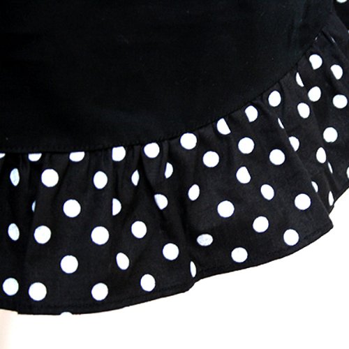 Foxnovo® Fashion Dots Muster Sleeveless Halter-Neck Style Baumwolle Tuch Schürze Küche Schürze schwarz - 5