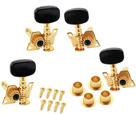 Surfing Ukulele 4 String Guitar 2R2L Gold-Plated Tuning Peg Black plastic crown