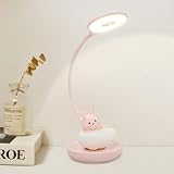 BomKra Lampada da Scrivania con 3 Modalità di Illuminazione, senza fili Tocca Sensibile Controllo Lampada da Tavolo fiore USB Ricaricabile Lampada Scrivania Bambini per Studiare e Leggere (Blu