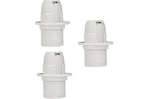 FINELED - Portalampada con attacco a vite E14, confezione da 3 pezzi bianco