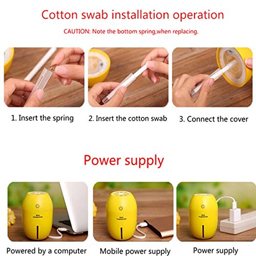 LED Luftbefeuchter, GLISTENY 180ml Humidifier Ultraschall Diffuser LED Nachtlicht Kalten Nebel Technologie Mini Raumbefeuchter mit für Babies Yoga Kindergarten Schlafzimmer Büro etc - 4