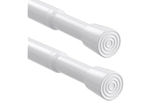 QINGYUN Tension Rod 68-100cm 2Pack Extendable Curtain Poles No Drilling White Spring Rods Net Curtain Rod Adjustable Shower Curtain Pole Tension Rod for Curtains,Clothes,Window