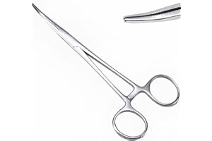 Makoto Nobu Self Locking Pliers Piercing Pliers, Fishing Forceps Stainless Steel Dog Ear Hair Puller Pet Groomers Scissor Tweezers Dog Grooming Scissors Piercing Forceps (curved)