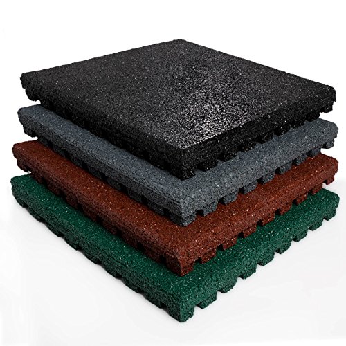 etm® Fallschutzmatte für Außenbereich | Unterseite mit Drainage | Größe 50×50 cm | TÜV geprüft | Stärke 25 oder 43 mm | Grün (25 mm) - 6