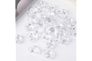YIEUR 100 cristalli a forma di cuore, con brillantini, bianchi, 22 mm, trasparenti, con cristalli e coriandoli, in plastica, per matrimonio, Natale, regalo (bianco, 22 mm)