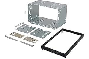 JF SOUND CAR AUDIO SYSTEM Gabbia autoradio 2 din 2 ISO misure standard telaio autoradio universale in metallo con cornice, gabbia doppio din, altezza 113 mm.