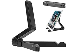 VOVIGGOL Soporte Tablet Ajustable, Portátil Soporte para Tablet iPad, Samsung Galaxy y Kindle Fire, Soporte iPad Mesa Tablet Stand Soporte Teléfono Escritorio para iPhone (Negro)