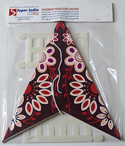 Weihnachtsstern / Papierstern Lampenschirme mit funkelnden dekorativen Designs in Handarbeit SPICA – Braun - 5