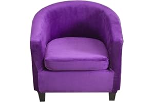 C/N Meigeh Copripoltrona Chesterfield Elasticizzato in velluto copripoltrona 1 posto Copripoltrona Club Fodere per sedie da Tullsta Cocktail Chesterfield 2 pezzi Viola