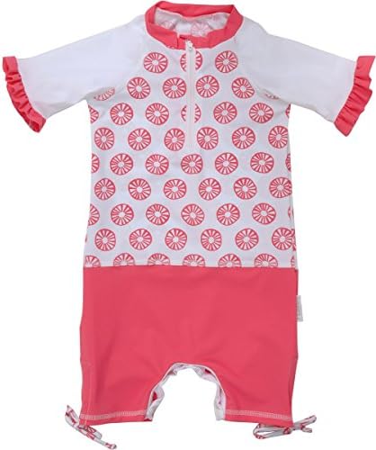 FEDJOA Girl's UV Sun Protection All-in-One Swimsuit - Anemone 12/18M 8-10 kg