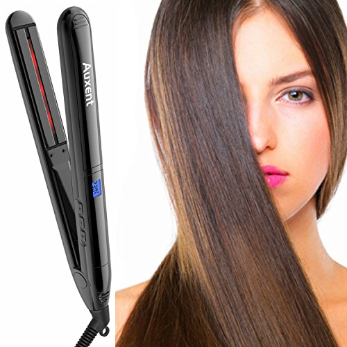 Auxent Profi Glätteisen mit Hochwertiger Keramikbeschichtung, Ionen-und Infrarot-Technologie, Haarglätter mit Tastensperre und Tragegriff-Verriegelung für Schonendes Haarstyling - 5