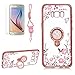 Price comparison product image Note 8 Case ,Galaxy Note 8 Case ,Girlyard Crystal [Pink Flower Butterfly] Rose Gold Bumper Ultra Thin Back Cover with 360 Degree Rhinestone Ring Protective Cover for Samsung Galaxy Note 8