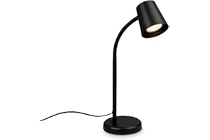 Briloner - Lampada da comodino, lampada da scrivania orientabile, lampada da tavolo GU10 per ufficio con interruttore a cavo, lampada da lettura, 9W, 130x385mm (DxA), metallo, nero