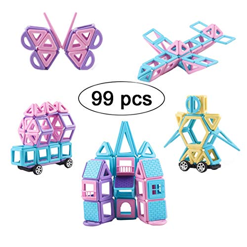 Bloques de Construcción Magnéticos, 99 Piezas Inspirar Creativo y Educativo Set Estándar de Construcción Juego - Mejor Regalo de Cumpleaños y Fiestas