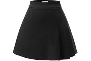 Meetjen Pleated Skirts for Women Mini Elastic High Waist 2025 A Line Skort School Cheerleader Girls Uniform Skater Skirt