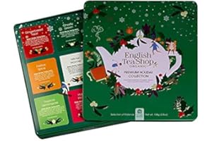 English Tea Shop® | Latta Metallo Cofanetto Regalo Tè 9 Gusti Differenti | Tè & Tisane BIO Sapori Natale - 72 Bustine di Tè (108 Gr) | Tisane Regalo