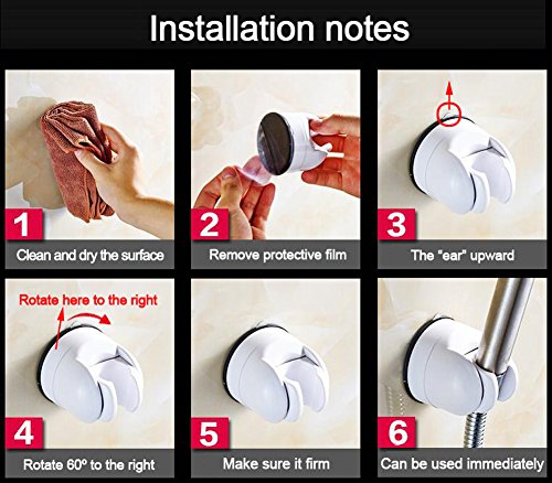 taleemall starker Saugnapf Dusche Halterung Wand montiert, wiederverwendbar Handbrause Halter mit keine Bohren und Schäden - 6