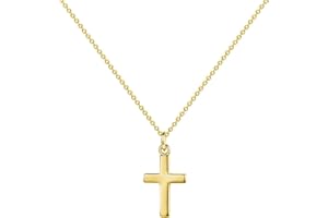 YOUFENG JEWELLERY 14K Gold Plated Tiny Cross Pendant Necklace for Women Simple Cross Necklaces Birthday Gifts for Women Girl Fashion Jewelry