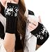 Produktbild Damen Handschuhe,iSpchen Fingerlose Handschuhe,Wolle Gestrickte Handschuhe,Halbe Finger Touchscreen Warme Handschuhe Schwarz + Weiß
