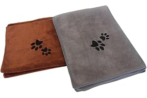 Immaculate Textiles - Premium Microfibre Pet Dog Towels - Pack of 2-100x70cm - 400GSM : Super Absorbent - Quick Drying - Extra Soft