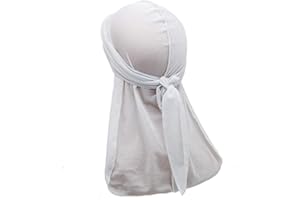 Treer Cappello Turbante Durag, Velluto Turbante Cappello Copricapo, Berretto Bandana,Cappellino da Pirata con Coda Lunga per Uomo Donna Morbida Unisex Hip-Hop Cappello