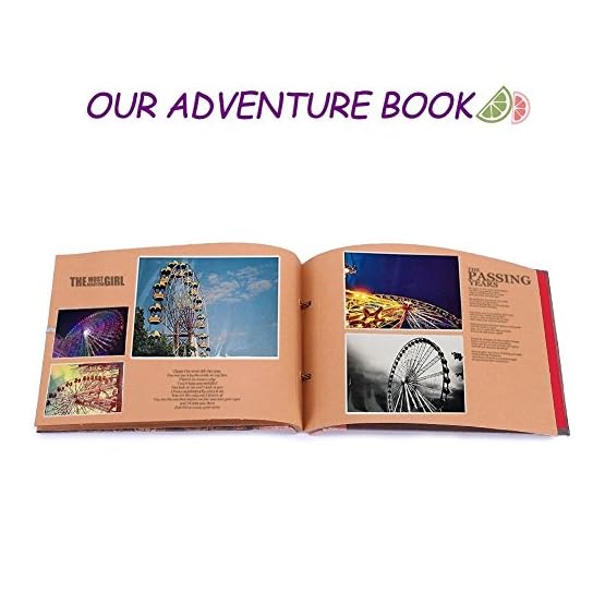 Álbum de Fotos DIY, Pootack Scrapbook (19x30cm, 80 Páginas, 40 Hojas) con un Conjunto de Pluma de Color, Tijeras, Cintas… - Imagen 3