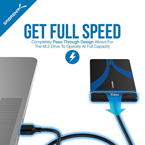 Sabrent M.2 SSD bis 2,5-Zoll SATA III Aluminium-Gehäuse-Adapter (EC-M2SA) - 3