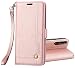 Produktbild Ferlinso Huawei P20 Pro Hülle, Elegantes Retro Leder mit Identifikation Kreditkarte Schlitz Halter Schlag Abdeckungs Standplatz magnetischer Verschluss Kasten für Huawei P20 Pro (Roségold)