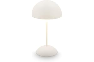 ‎BRILONER BRILONER - Lampa stołowa LED bezprzewodowa IP44 z dotykiem, ściemniana, wymienny akumulator, lampka nocna, lampka do czytania, lampa LED, kempingowa, akumulatorowa, 16x29 cm, antyczna biel
