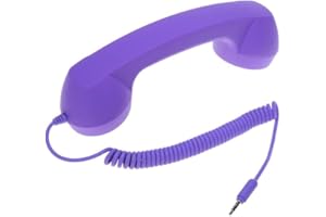 HEYLAS Zestaw słuchawkowy w stylu retro z głośnikiem, mikrofonem, słuchawki do smartfonów i telefonów komórkowych, tabletów, komputerów PC, retro okablowane słuchawki telefoniczne, antyadrowanie, 3,5 mm