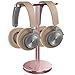 Price comparison product image Jokitech Aluminum Double Heavy Headphone Rack Holder, Suitable for BeoPlay, B&O, Beats, Sennheiser, Sony, Audio-Technica, Bose, Shure, AKG, JBL, Logitech, Razer Gaming DJ Headphones Stand - RoseGold