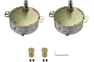 CHANCS 2PCS Motor síncrono TYC-50 220V Motor de tocadiscos 5-6RPM con conector de acoplamiento flexible de 7 mm Motor eléctrico Caja de engranajes de tocadiscos para Cup Turner Hecho a mano
