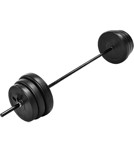 GORILLA SPORTS® Bilanciere Curvo con Pesi - 35kg, Barra Curl EZ 120c