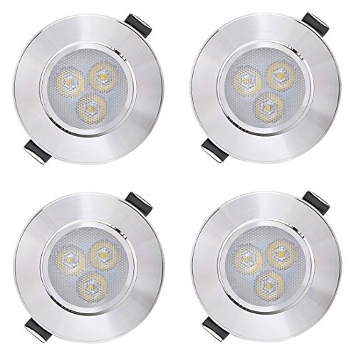 Preisvergleich Produktbild HONGOU Warmes Downlight Deckenlampe 4 Nur Eine Kombination Einbaustrahler LED-Deckeneinbaustrahler Warmes Licht Deckenleuchte Deckenspot Deckenstrahler Scheinwerfer Muschelsilber