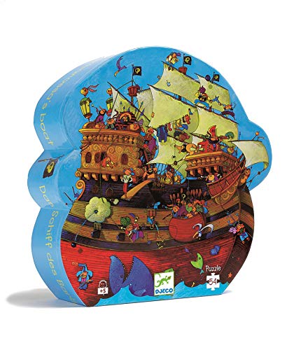 Djeco 599386031 - Puzzle Silueta el Barco Pirata