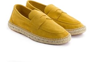 ABARCA Men's Espadrilles Casual Moccasins Summer Leather and Jute Craft Shoes