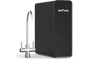 ‎ECOVIVA Ecoviva Umkehrosmose-Wasserfiltersystem, 600GPD Umkehrosmoseanlage Trinkwasser, 8-Stufen-Filtration osmoseanlage, 2,5:1 Rein zu Abfluss Verhältnis, RO & Gefiltertes Wasser Optionen Schwarz