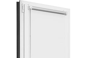 Estika Tenda a rullo oscurante senza forare - Larghezza: 55 cm - Altezza: 220 cm - Colore: Bianco - Tenda per finestre e porte, protezione solare, per interni, kit di montaggio incluso