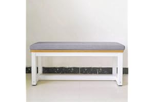 Waigg Kii Thick Dining Bench Cushion Pad 2/3 Seater Indoor Outdoor,100/120cm Garden Bench Seat Cushion Pad Replacement Mat for Patio Swing (120x40x3cm,Grey)