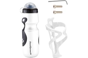 DawlQawwi portaborraccia bici, portaborraccia mtb, set di bottiglie d'acqua, grande capacità(bianco)