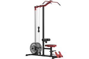 ZERELEK Lat Pull Down Machine, Cable Machine with High and Low Pulley System for Lat Pulldown & Seated Row, 450LB Plate Loaded Multi Gyms for Home