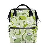 TIZORAX - Mochila de pañales con diseño de ranas y libélulas, gran capacidad, multifunción,...