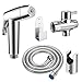 Produktbild Bidet Sprayer, Konesky Toilet Hand Bidet Spray Kit 304 Edelstahl WC Handbrausen Muslim Shattaf Tuch Windel Sprayer für Hand gehalten Bidet Sprayer Spayer Edelstahl WC-Set für Handbrause