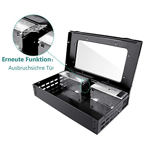 HUX EYE® Lebendfalle Mausefalle Multicatch tierfreundlich Metall Schwarz MAF5003CLBK - 2